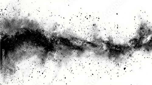 Fényképezés Explosion of black powder and dust particles in a dynamic, abstract, and energet