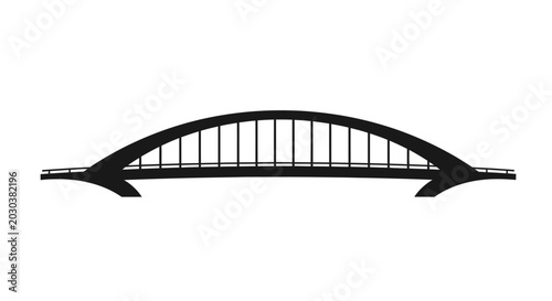 Fotografía Black metal bridge structure silhouette.