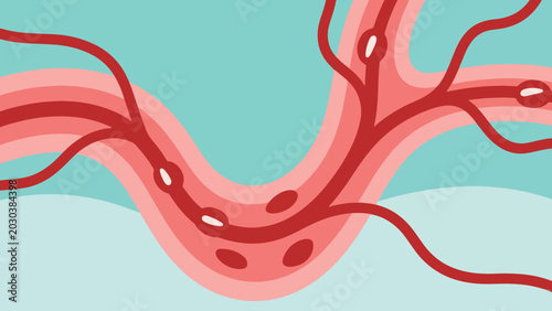 Foto Illustration Of Blood Flow Line Vector Design Template