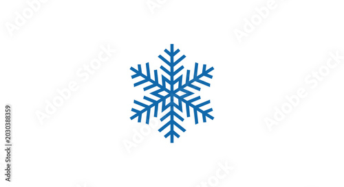 Schilderij op canvas Detailed Blue Snowflake Ice Crystal.