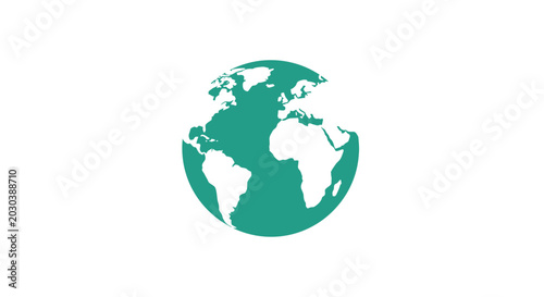 Obraz na plátne Green Earth Globe Icon World Map.