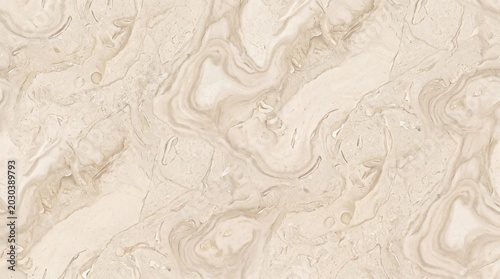A high-resolution background of beige natural marble stone featuring unique swirling patterns and organic fossilized shell textures for luxury interior design.