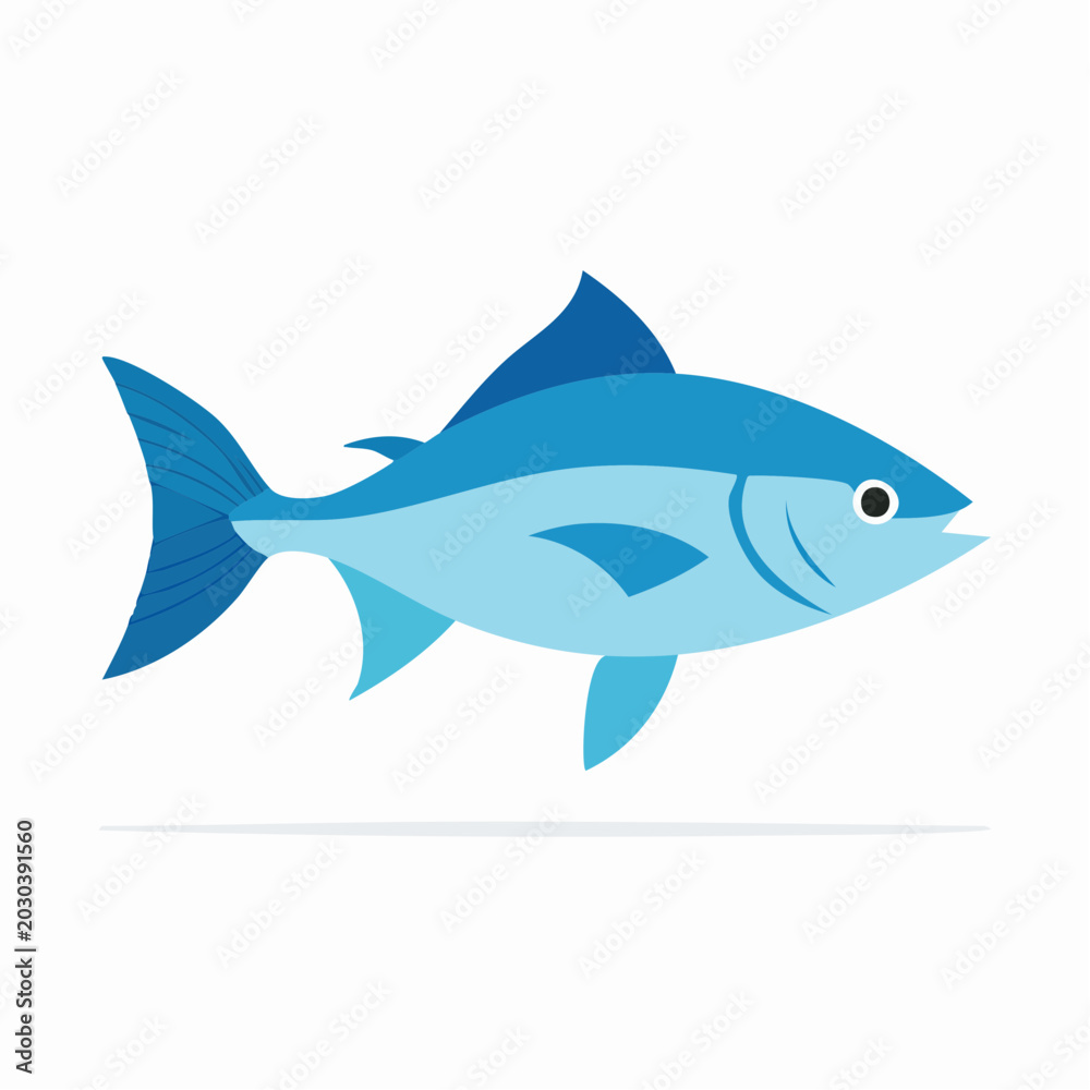 Fototapeta premium Blue Fish Illustration