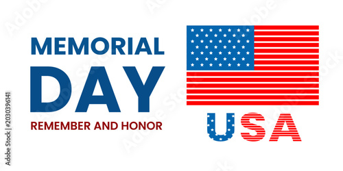 Fotografía Memorial Day Remember And Honor USA Flag Text Graphic america united states