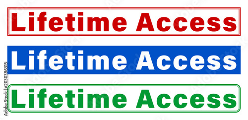 Tableau sur toile Three colorful lifetime access banners with different background colors