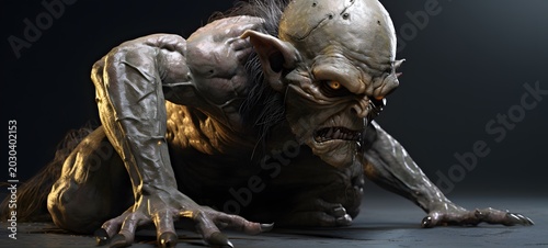 Kraken goblin humanidad full body,generative AI