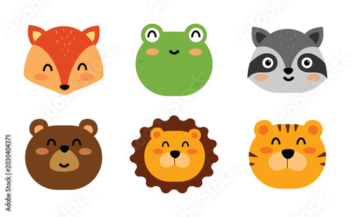 set of animal stickers