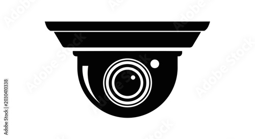 Security camera icon, black surveillance symbol, CCTV vector, monitoring sign, safety logo