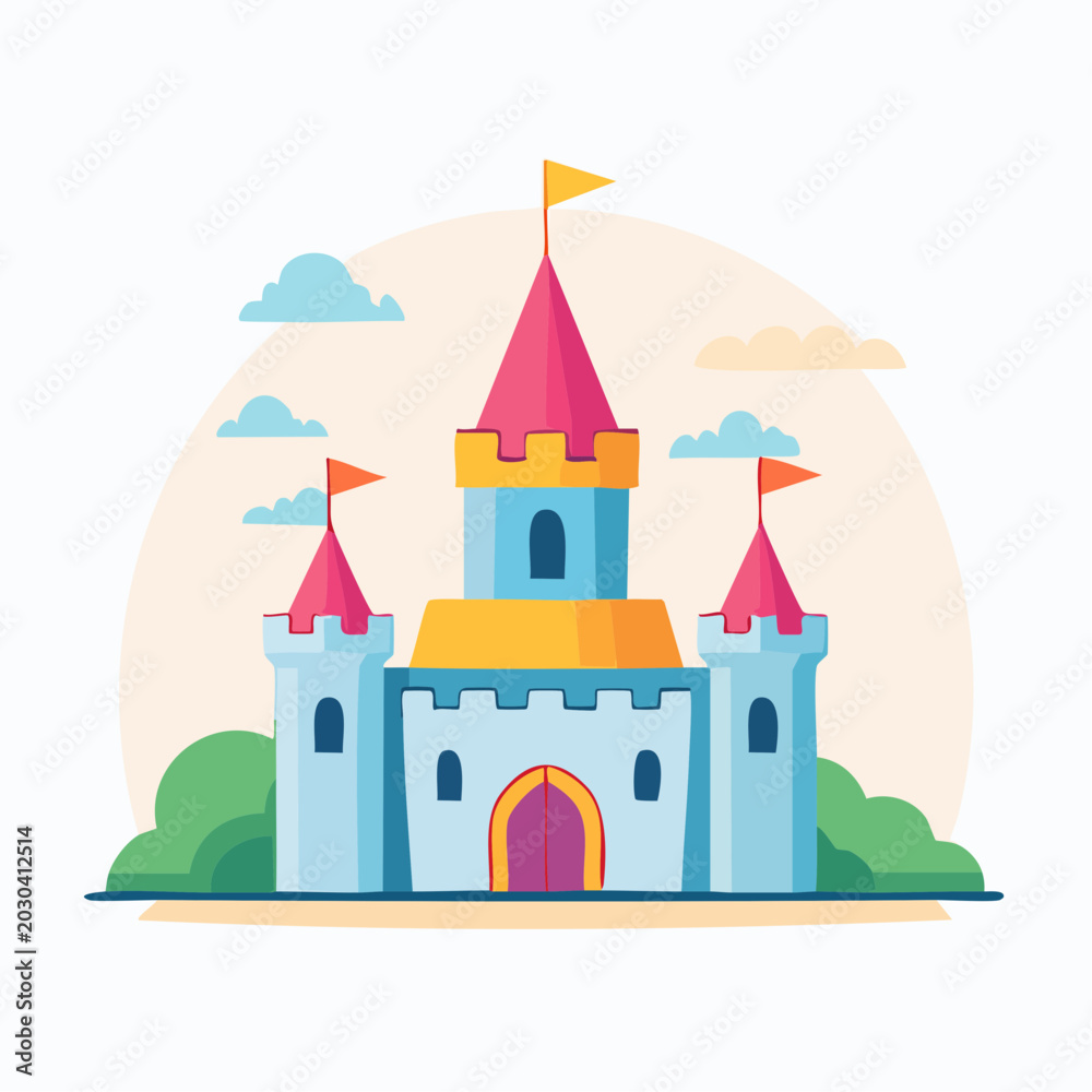 Fototapeta premium Cartoon Castle Illustration