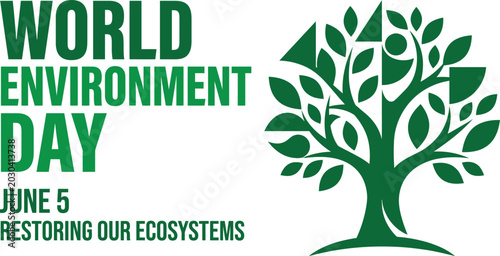 Foto June 5 world environment day restoring ecosystems graphic for awareness campaign