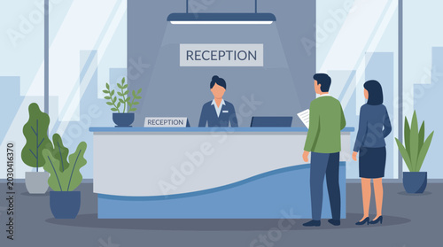 Bild auf Leinwand Modern Office Reception Desk