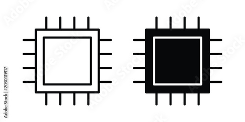 Photos Computer microprocessor icon for graphic and web