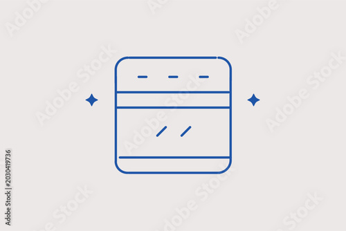 Bild auf Leinwand Modern electronic baking oven line icon for domestic appliance catalog navigation buttons