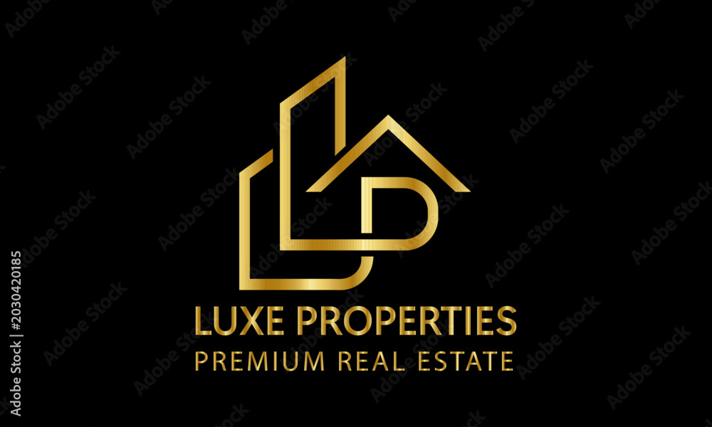 Obraz premium Title: Minimalist Luxury Property Logo – LUXE PROPERTIES Branding 