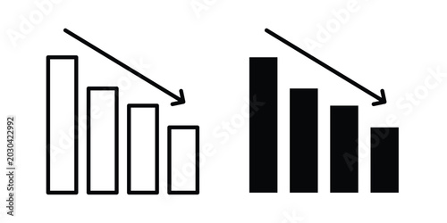 Fotografía Negative trend icon for graphic and web