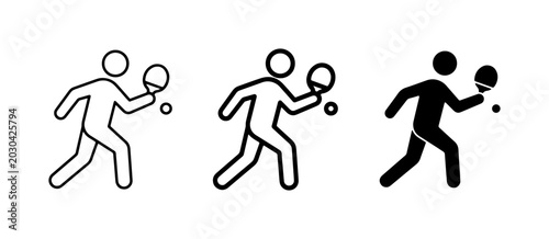 Foto Table Tennis Player Icons, Ping Pong Sport Vector Graphics, Active Game Symbols