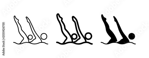Foto Synchronized Swimming Icons: Artistic Water Ballet Poses, Vector Set