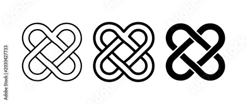 Konstfotografi Celtic Knot Vector Icons, Interlocking Loops, Timeless Symbol