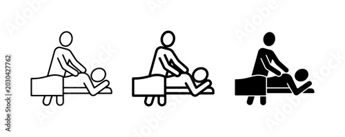 Massage Icons, Spa Therapy, Wellness Treatment, Relaxation Symbols