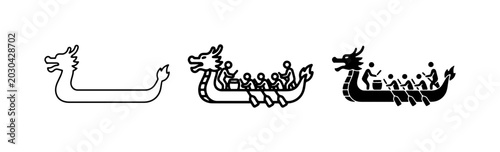 Canvastavla Dragon Boat Race Icons, Traditional Festival Symbols, Vector Art