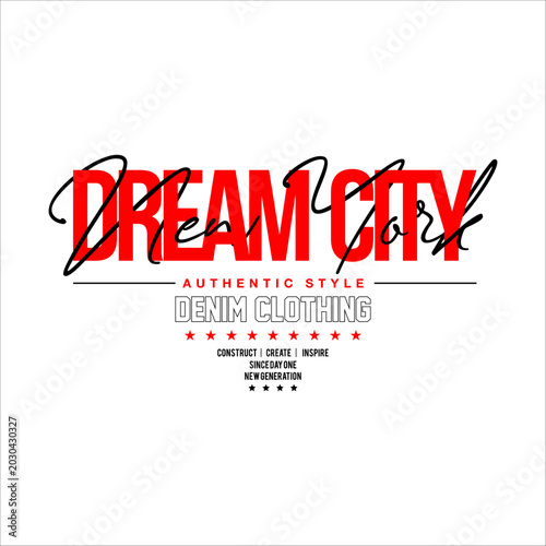 Canvas Print new york dream city denim clothing simple vintage