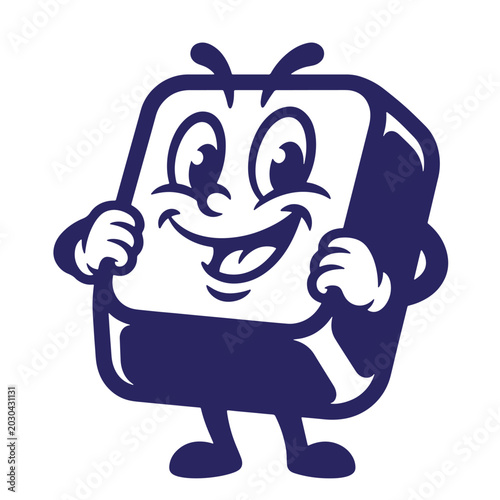 Happy computer keyboard key character smiling mascot with keyboard character friendly computer technology hardware personified expression illustration interface