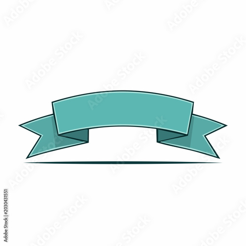Teal Ribbon Banner with Shadow