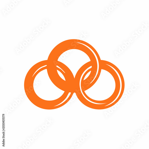 Three Interlocking Orange Rings Logo