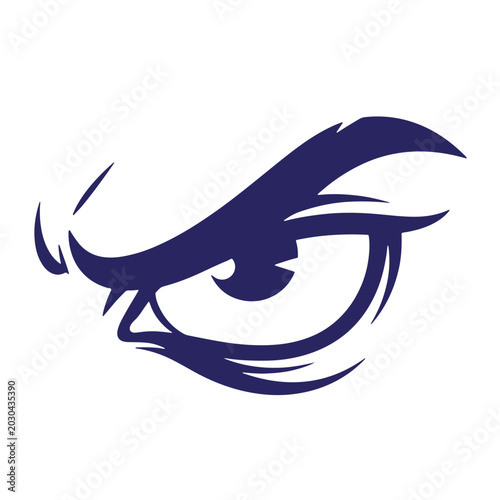 Aggressive eye graphic with sharp stylized lines aggressive illustration stylized predator vigilance suspicion intimidating powerful watching alertness