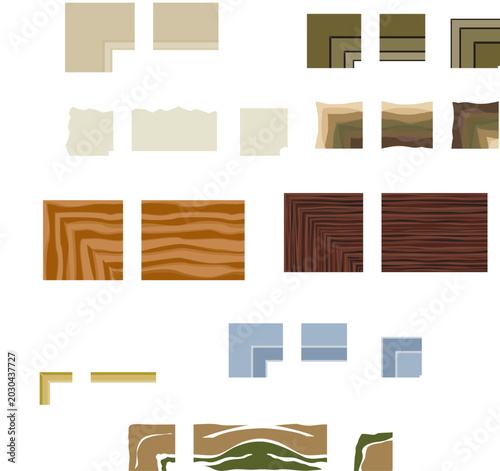 Geometric Patterns, Textures, and Shapes, Vector Graphics, Abstract Designs, Brown and Green Patterns