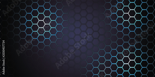 Abstract electric lightning hexagonal background