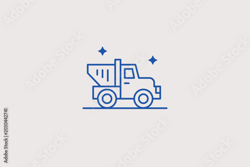Canvastavla Compact tipper delivery truck line icon for local building material supply store web menus