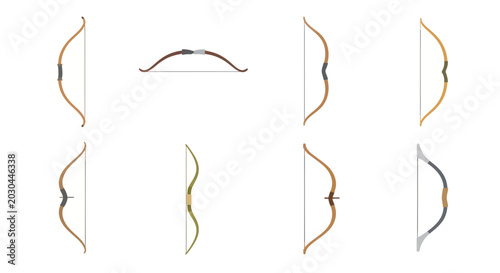 Tableau sur toile Collection of Traditional and Modern Bows on White Background