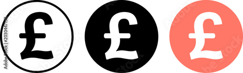 Tableau sur toile Set of three pound sterling currency symbols in different styles