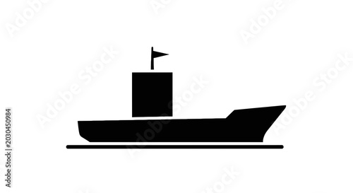 Obraz na plátne Simple black silhouette of a boat.