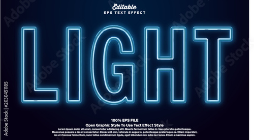 Light Text Effect, 3D Bold Editable Text Effect Mockup