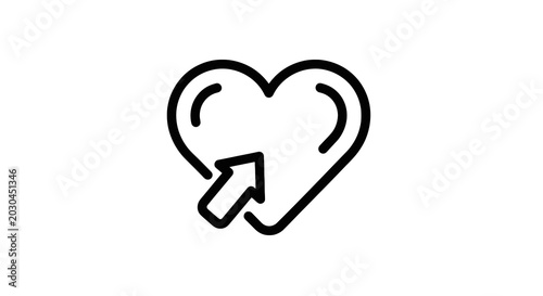 Obraz na płótnie Heart with arrow pointing to it.