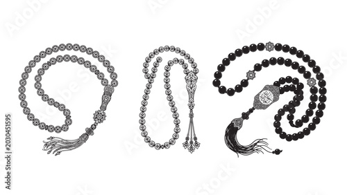 Tableau sur toile Set of islamic prayer beads