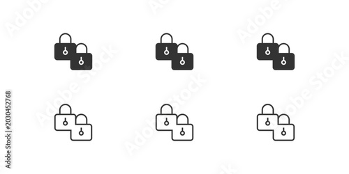 Minimal Security Lock Icon Set Vector