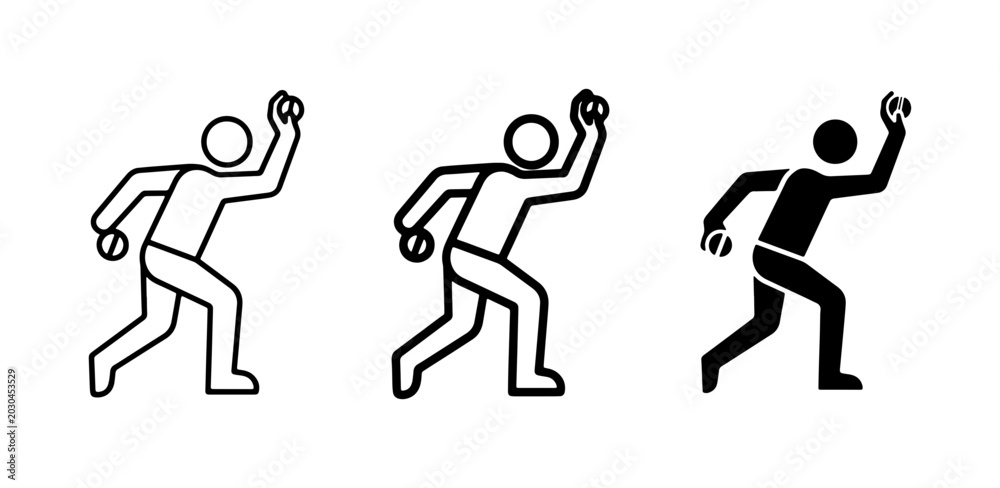 Fototapeta premium Person Throwing, Action Figure Icon Set, Sport and Activity Graphics