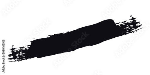 Cuadro en lienzo black line of paint isolated, red smear, art eps10