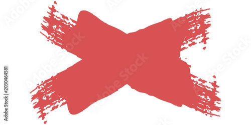 Tableau sur toile red line of paint isolated, red smear, art eps10