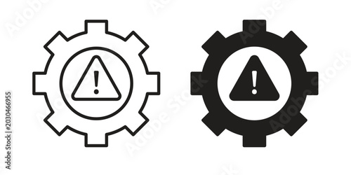 Technical warning icon collection on white background. Vector icon art.