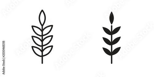 Tableau sur toile Wheat icon collection on white background. Vector icon art.