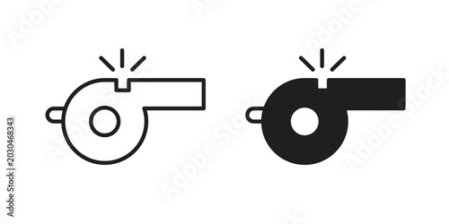 Tableau sur toile Whistle icon collection on white background. Vector icon art.