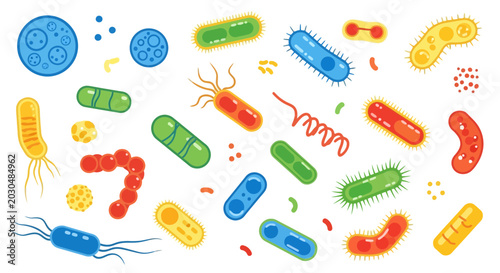 Valokuva Colorful Bacteria and Microbes Collection