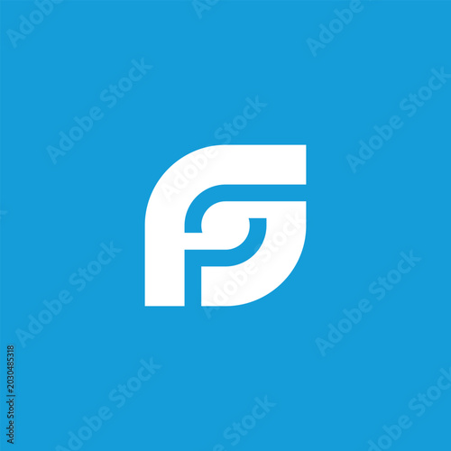 Modern Initial SP logo design inspiration, white logo on blue background