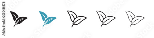 Leaf icon in flat style. Basic vector symbol illustration