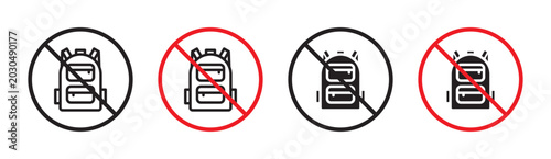 Принти на полотні No backpacks allowed sign in flat style
