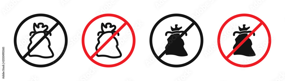 Fototapeta premium No garbage sign in flat style. Basic vector symbol illustration